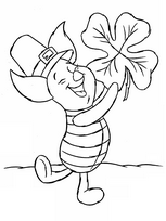 coloriage porcinet en lutin irlandais